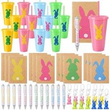 Set / 100 Pcs Easter Gift Include 24 oz Tumbler with Lids and Straws, Bunny 20