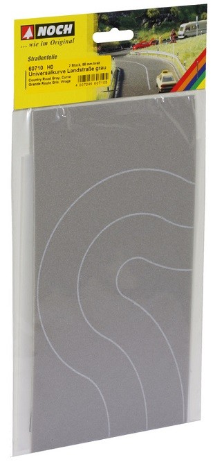 NOCH 60710 - H0 Country Road Universal Curve,Gray,2 Piece,Per 6,6 CM Wide - New