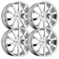 Set-4 Vct V48 18x7.5 5x1005x114.3 40mm Chrome Wheels Rims 18 Inch