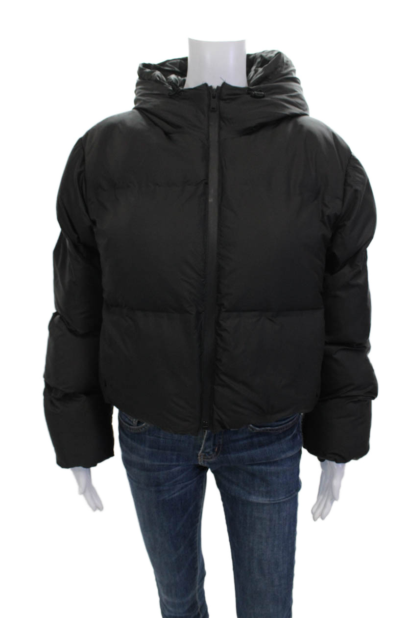 Zara Women Puffer Jacket Black High Neck Long Sleeve Zip Polyester Size MFree Shipping in US $100+ Orders | $6.95 Orders Below
