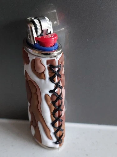 Bic Lighter case Rubberised Metal Complete With Bic Lighter Unique Pattern  - Picture 5 of 7