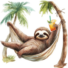 Wall decal sticker sloth wall sticker 18 x 18 cm large