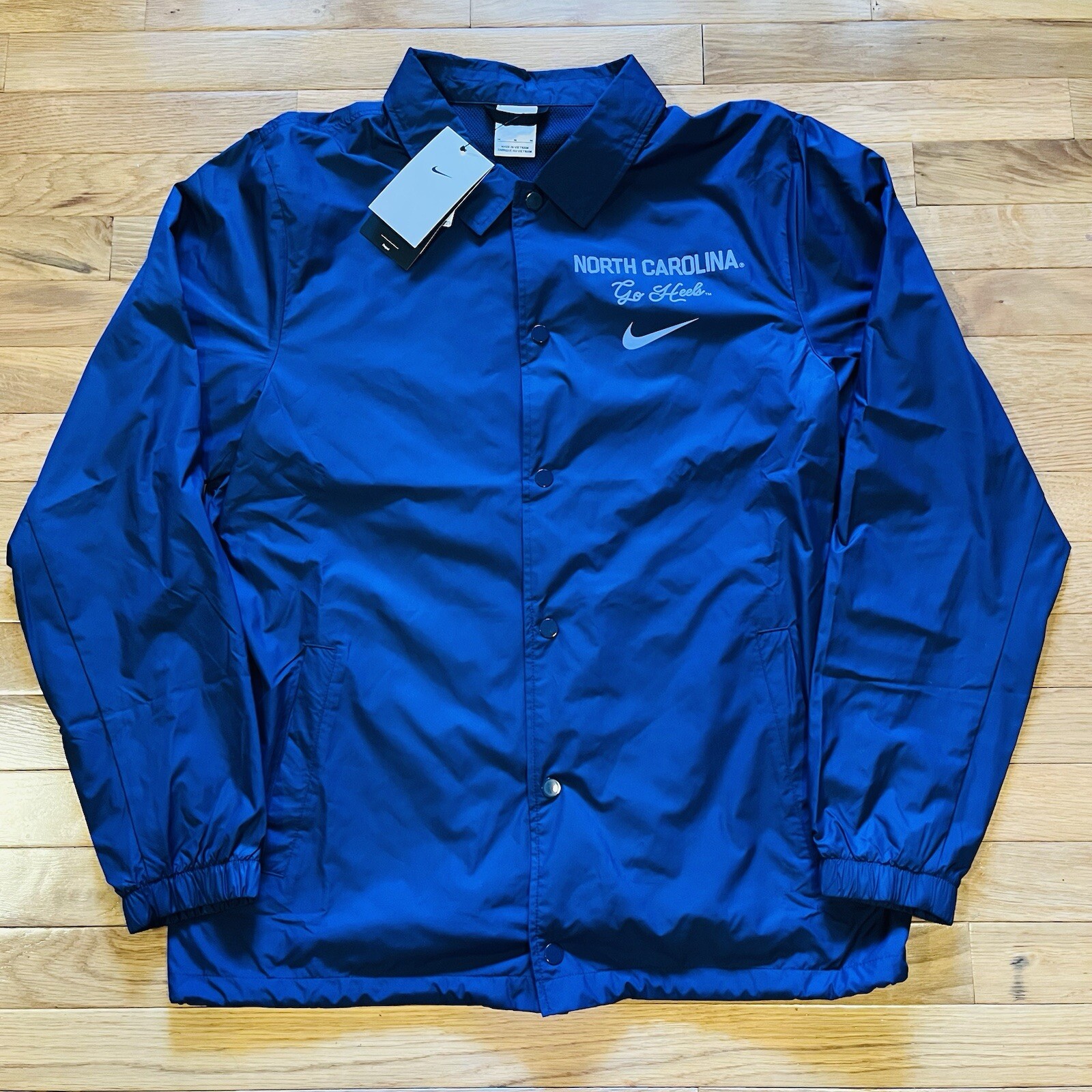 UNC Tar Heels Nike Coaches Full-Snap Jacket Mens Size M Navy Blue
