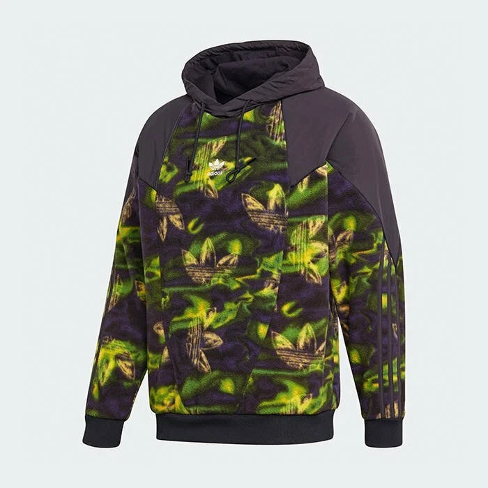 Adidas Originals Big Trefoil Mens Printed Polar Fleece Hoodie GE0827 NEW Sz  XS | eBay