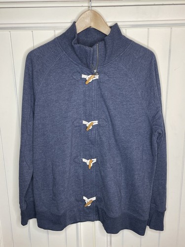 Old Navy Women's Blue Toggle Button Zip Front Sweatshirt Jacket Coat Fleece XL