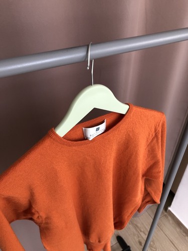 Ballantyne Wool Sweater 100% Pure New Wool Jumper Orange Pullover Size S - Picture 5 of 8
