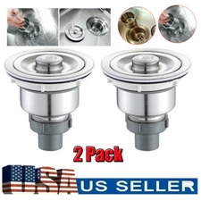 2PACK Kitchen Bar Stainless Steel Sink Strainer Drain Head Stopper Filter Basket