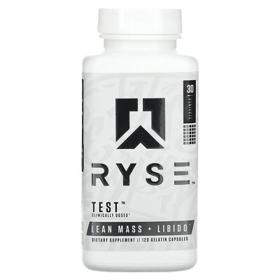 2 X Ryse Supps, Test, Lean Mass + Libido, 120 Gelatin Capsules