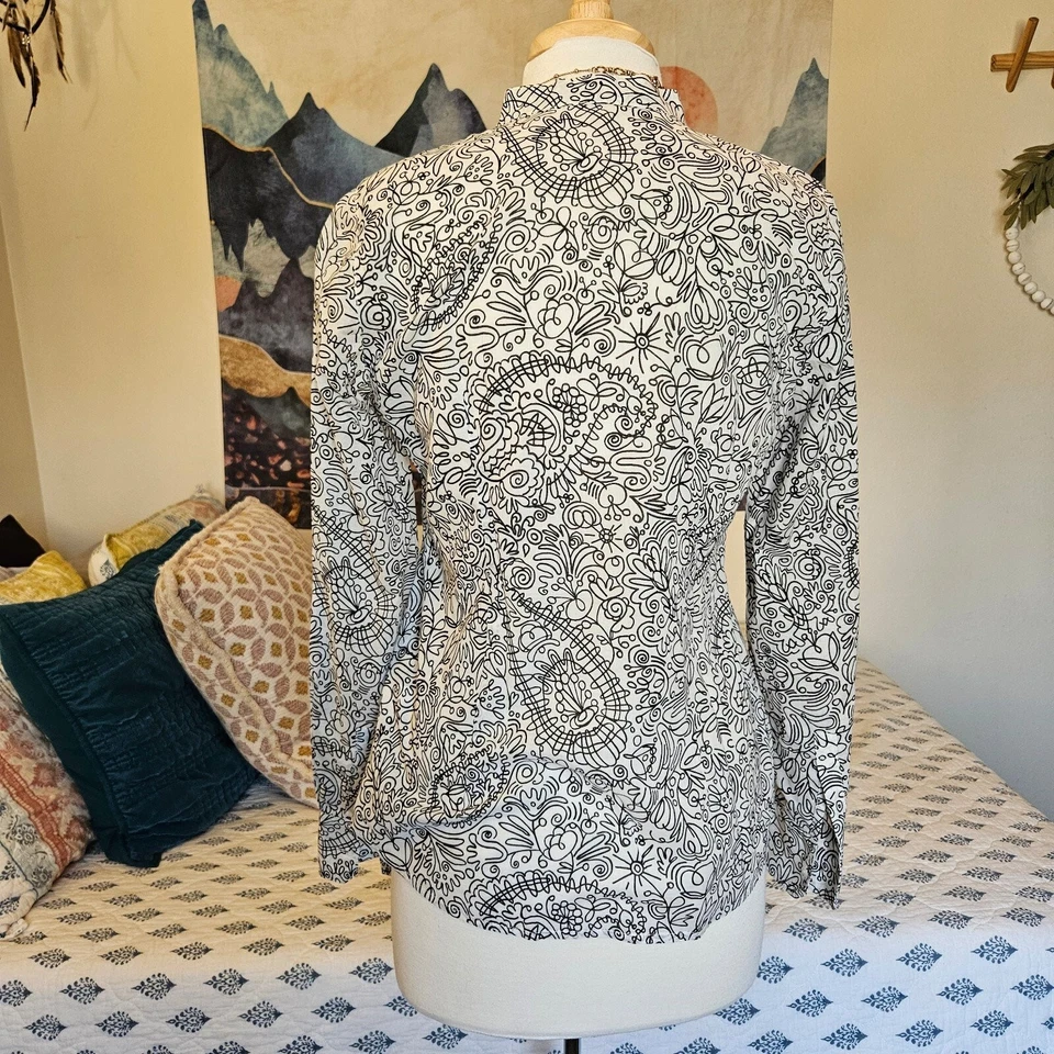 Tory Burch Brigitte Floral Blouse – Linen Cotton – Small - Image 4 of 4