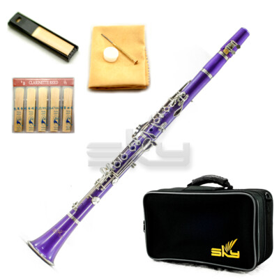 New High Quality Bb Purple Clarinet Package Nickle Silver Keys German Style