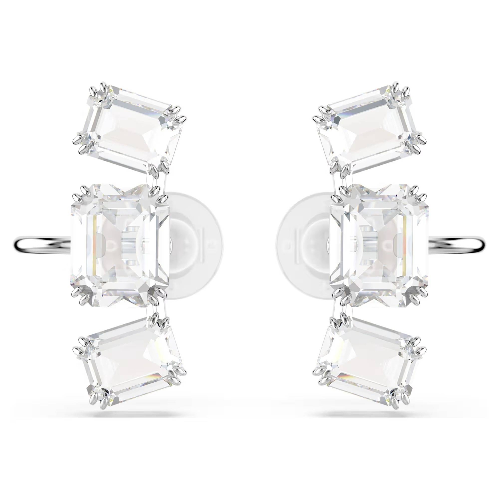 Orecchini Swarovski Millennia 5701274 Earrings a Clip trilogy Bianco Rodio