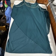 Evans Women’s Plus Size Dress 28 Green Short Sleeve Casual Flowy