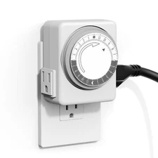 Indoor Timers for Lamps,24 Hour Plug-in Mechanical Indoor Timer for Electrical O