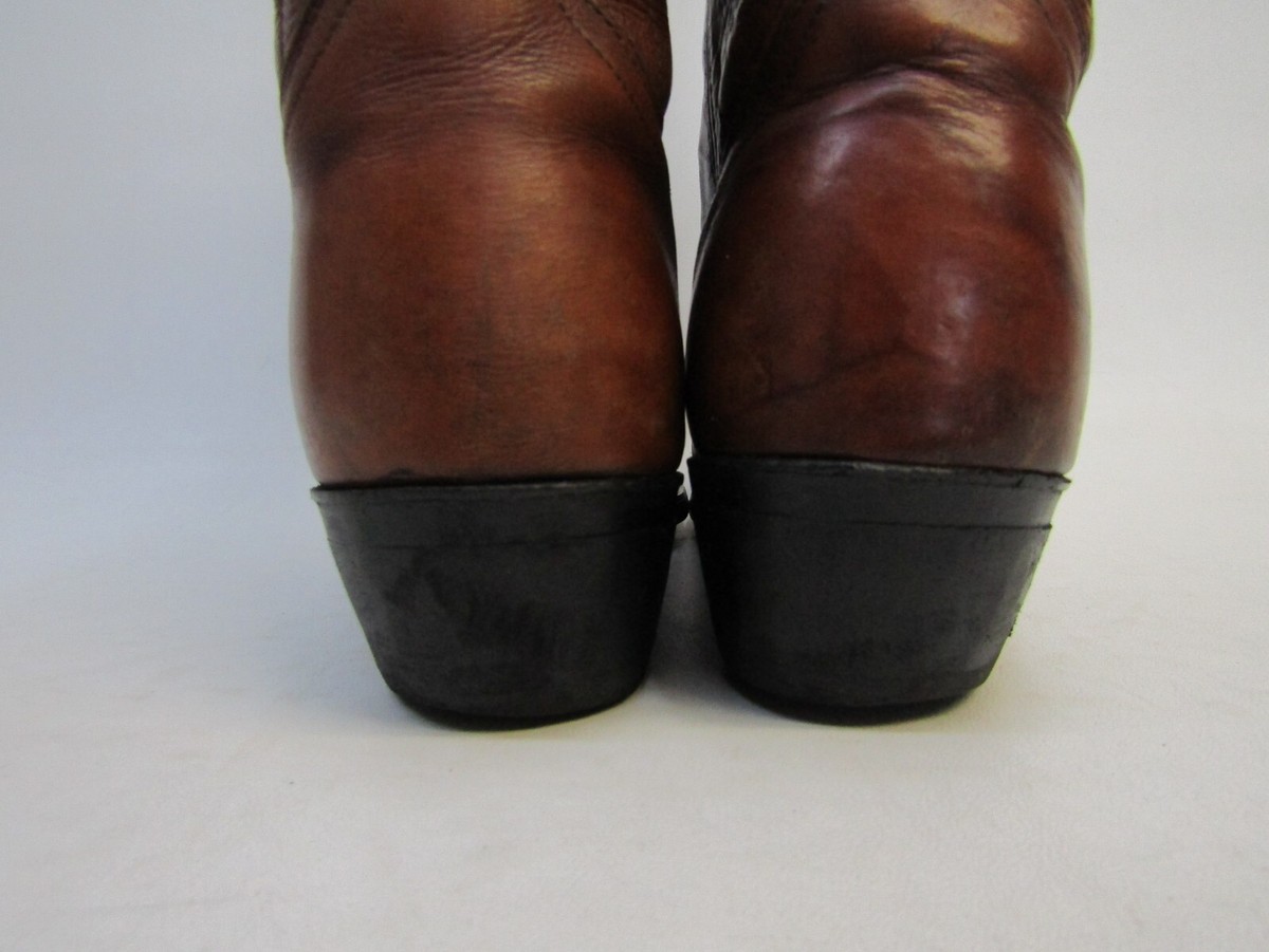 Walker Mens Size 9 D Brown Leather Cowboy Western Boots | eBay
