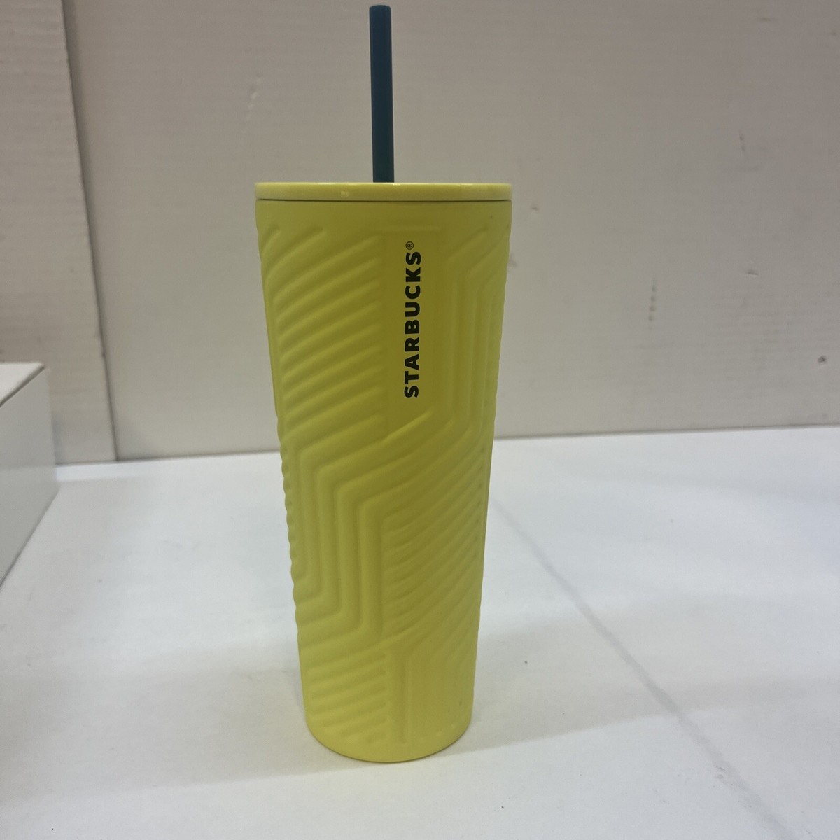 Starbucks Winter 2024 Yellow Angular Stainless Steel Soft Touch 