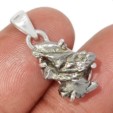 Natural Meteorite Campo Del Cielo - Argentina 925 Silver Pendant Jewelry CP63946