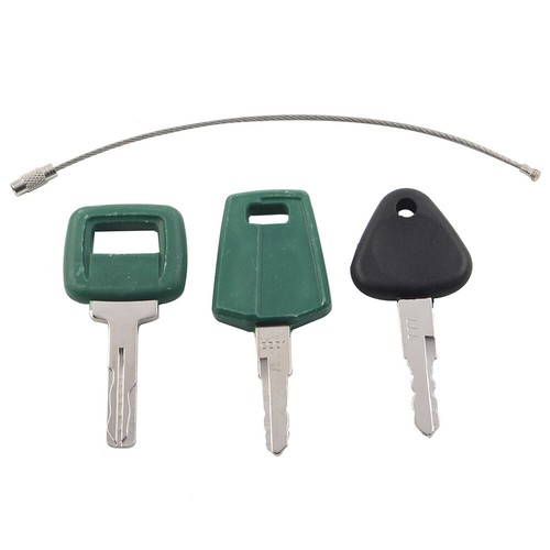 Ignition Keys W/ Key Ring Fit Volvo Heavy Equipment Excavator Loader Truck 3pcs - Picture 2 of 7