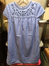 Old Navy Womens Blue Short Sleeve Embroidered Shift Dress Size XS