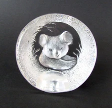 Swedish Crystal Glass Koala Bear Intaglio Paper Weight by Mats Jonasson