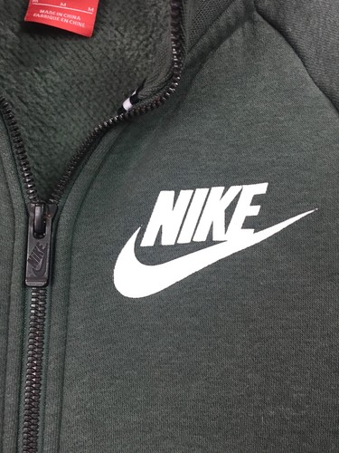 Nike Womens Medium Fleece Jacket Sportswear Rally Full Zip Green Sweatshirt - Picture 5 of 7