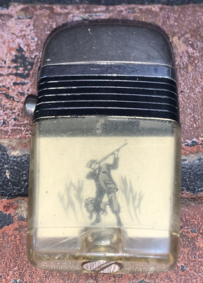 Vintage VU-Lighter By Scripto Hunter & Dog Black Band