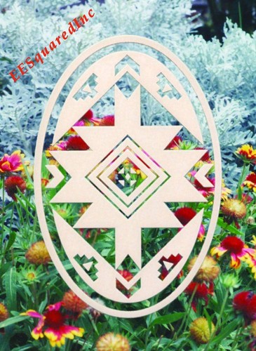 Native Static Cling Window Decal OVAL 10x16 Southwestern Decor for Glass Doors - Picture 7 of 12
