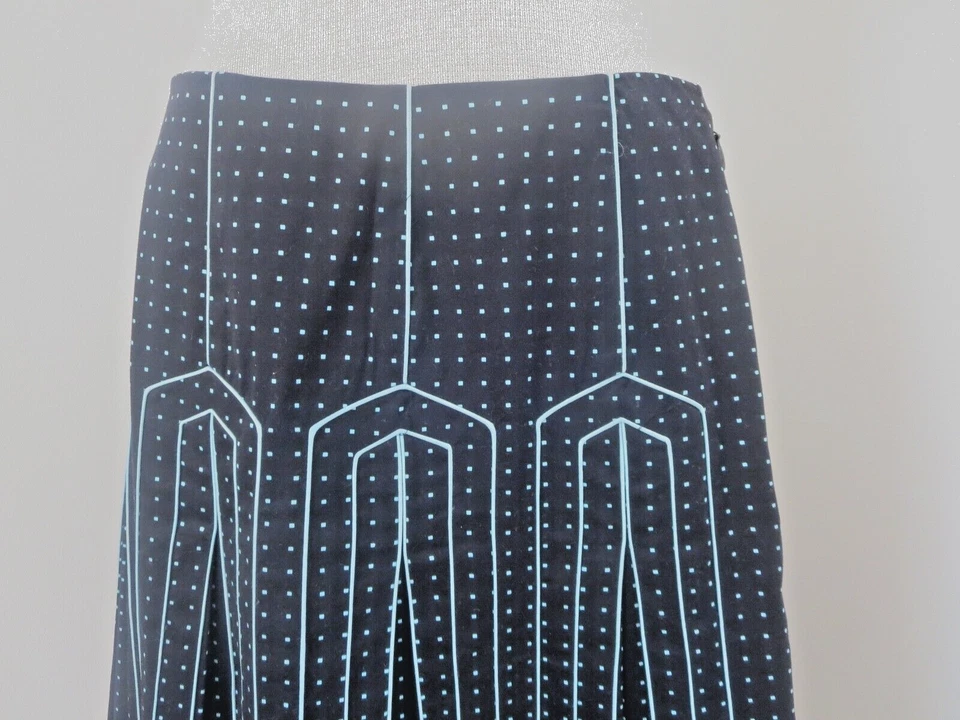 FALDA CARLISLE NEGRA ALGODÓN AZUL CUADRADO PUNTOS PLISADA FORRO 4 Foto 2 de 4