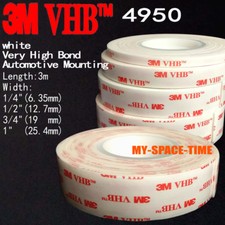 3M VHB 4950 Double-sided Acrylic Foam Adhesive Tape Automotive 3 Meters Long
