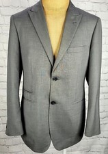 J. Ferrar 38R Slim Fit Gray Modern Fit Dual Vent Peak Lapel Sport Blazer Jacket