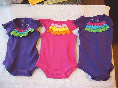 Baby Girls Set Of 3 One Pieces '' NWOT '' 2,Newborn,1,0-3 M '' AWESOME SET ''