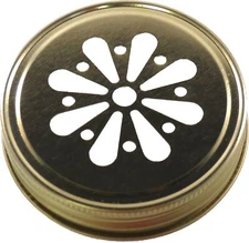 Daisy Cut Lid, Gold, 12 pieces, Jelly Jars, Mason Jars, Decorative, Size 70 G