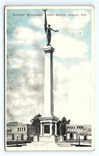 Soldier s Monument Public Square Angola Indiana Vintage Postcard
