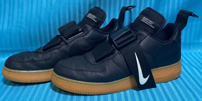 Nike Air Force 1 Men's Size 11.5 Black Utility Low Strap Shoes 2018 A01531-002