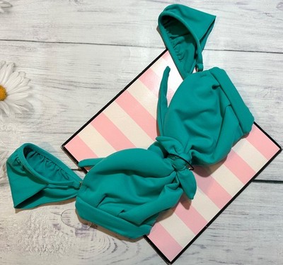 Montce Teal Cabana Bikini Top S M