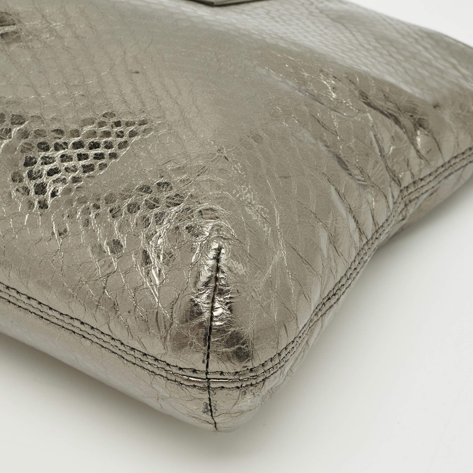 Michael Kors Berkley Metallic Python Embossed Lea… - image 11