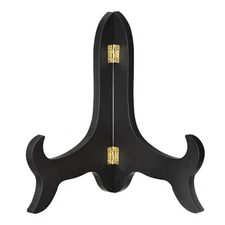 9" Easel Plate Holder Wooden Folding Display Stand Black for Picture Frame