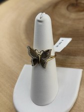 100 Real 10k Yellow Gold Butterfly Ring Size 7