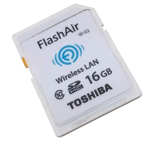 16GB Toshiba FlashAir Wireless LAN Wi-Fi SD Card SDHC Class 10 W-02 Used