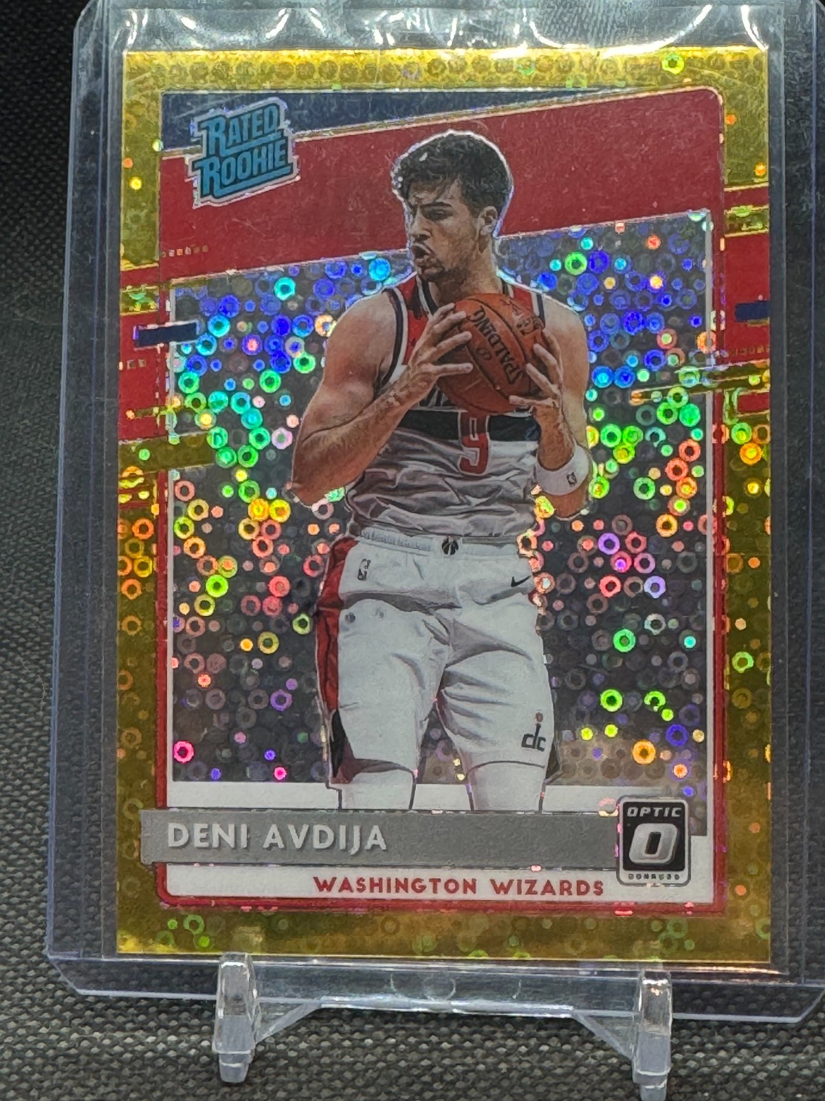 2020-21 Panini Donruss Optic - Rated Rookie Deni Avdija Gold Disco Prizm /10