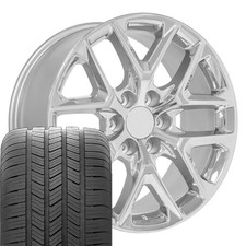 Oe Wheels Cv62 20x9 Chrome Rims 27555r20 Goodyear Tires Set 6x139.7 28et Oe Wheels Cv62 20x9 Chrome Rims 27555r20 Goodyear Tires Set 6x139.7 28et