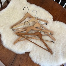 Vintage Wooden Suit Hangers Lot of 5 John Thomas Batts Zeeland MI Wishbone USA