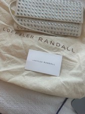 Loeffler Randall Charlee white Studded Leather Shoulder Bag clutch Ecru