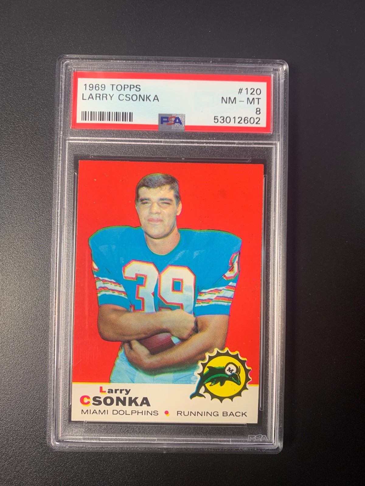 1969 Topps - Larry Csonka #120 (RC) Graded PSA 8