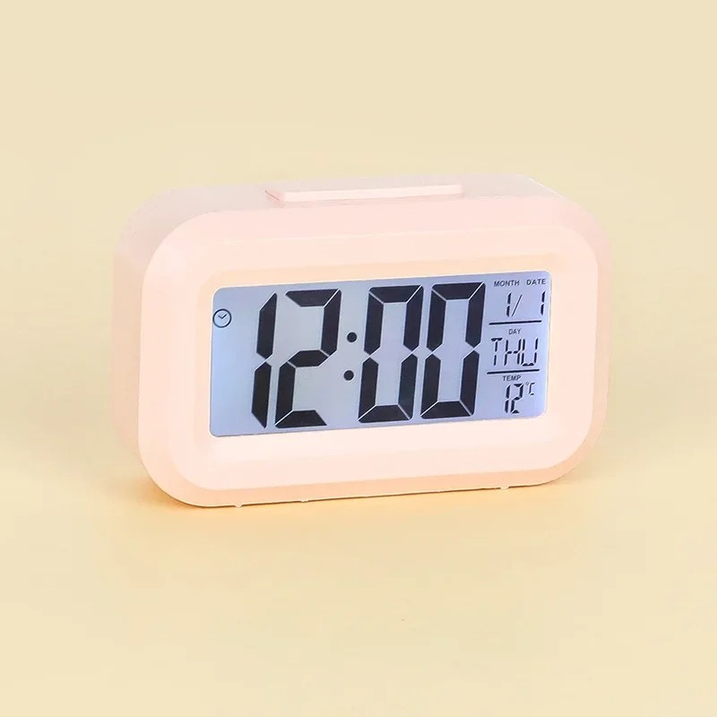 Digital LED Alarm Clock Snooze Night Light Temp Display Battery Powered
