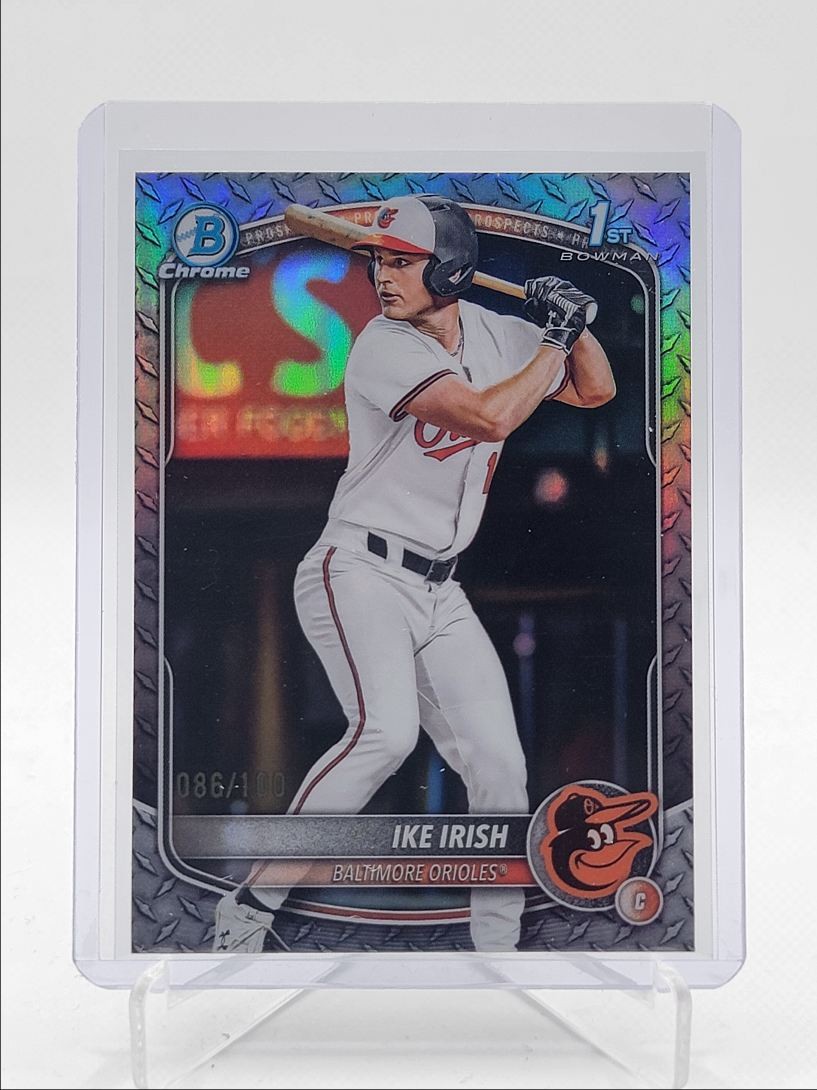IKE IRISH 2025 BOWMAN CHROME DRAFT 1ST STEEL METAL ORIOLES /100 Q4450