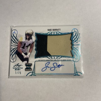 Sage Surratt 2021 Leaf Trinity Auto Patch Rc SP /75