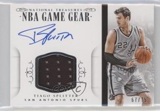 2014 National Treasures NBA Game Gear Signatures 67/75 Tiago Splitter Auto 1a07