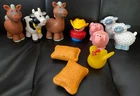 Lot of 11 Vtg 90's Fisher Price Chunky Little People Barnyard Farm Animals VGUC