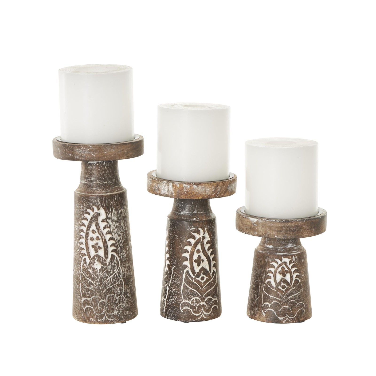 Set Of 3, 10/8/6"h, Dark Brown