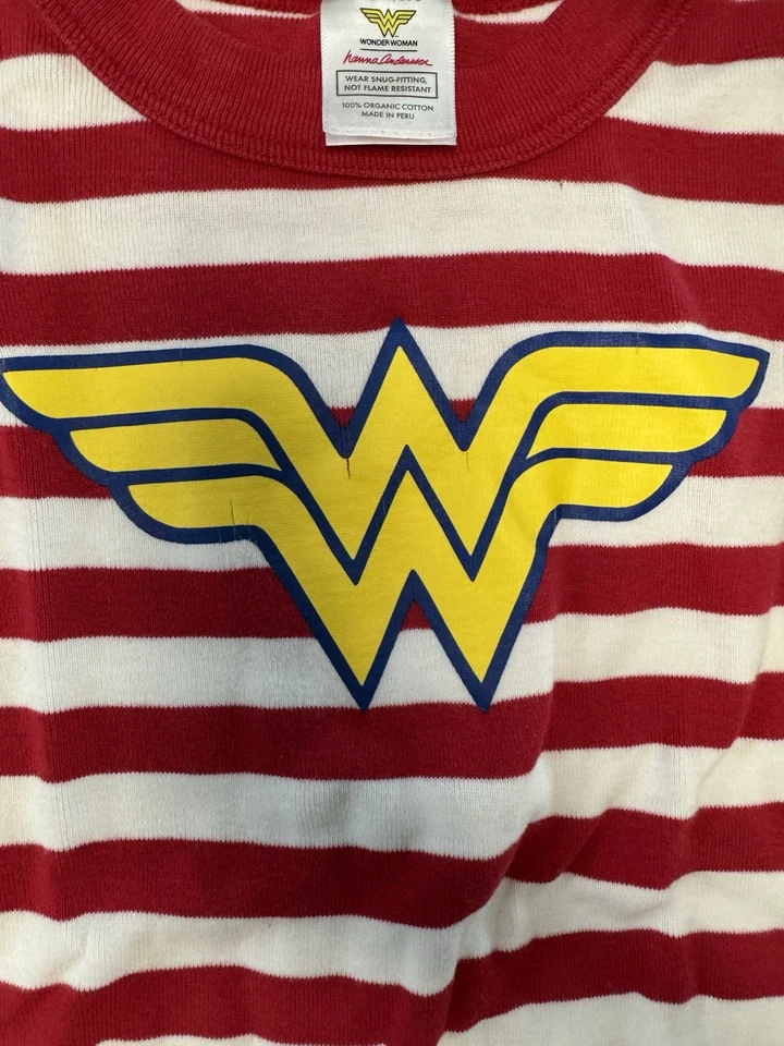 Pijama infantil Hanna Andersson Wonder Woman ajuste confortável tamanho 110 EUA 5 - Imagem 3 de 4